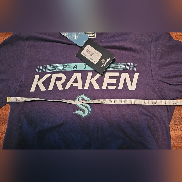 Fanatic's Men's Deep Sea Blue Seattle Kraken Authentic Pro Team Core Shirt Small - Picture 11 of 12